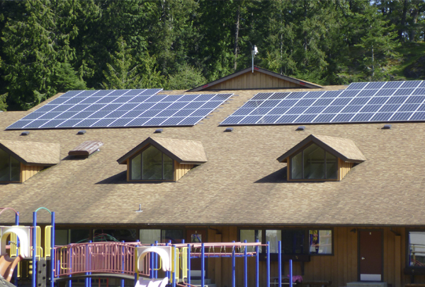 Pender Island school solar roof