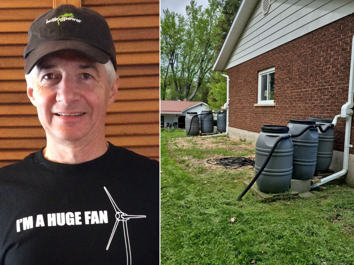 Don Ross Cropped Don Ross and rain barrels