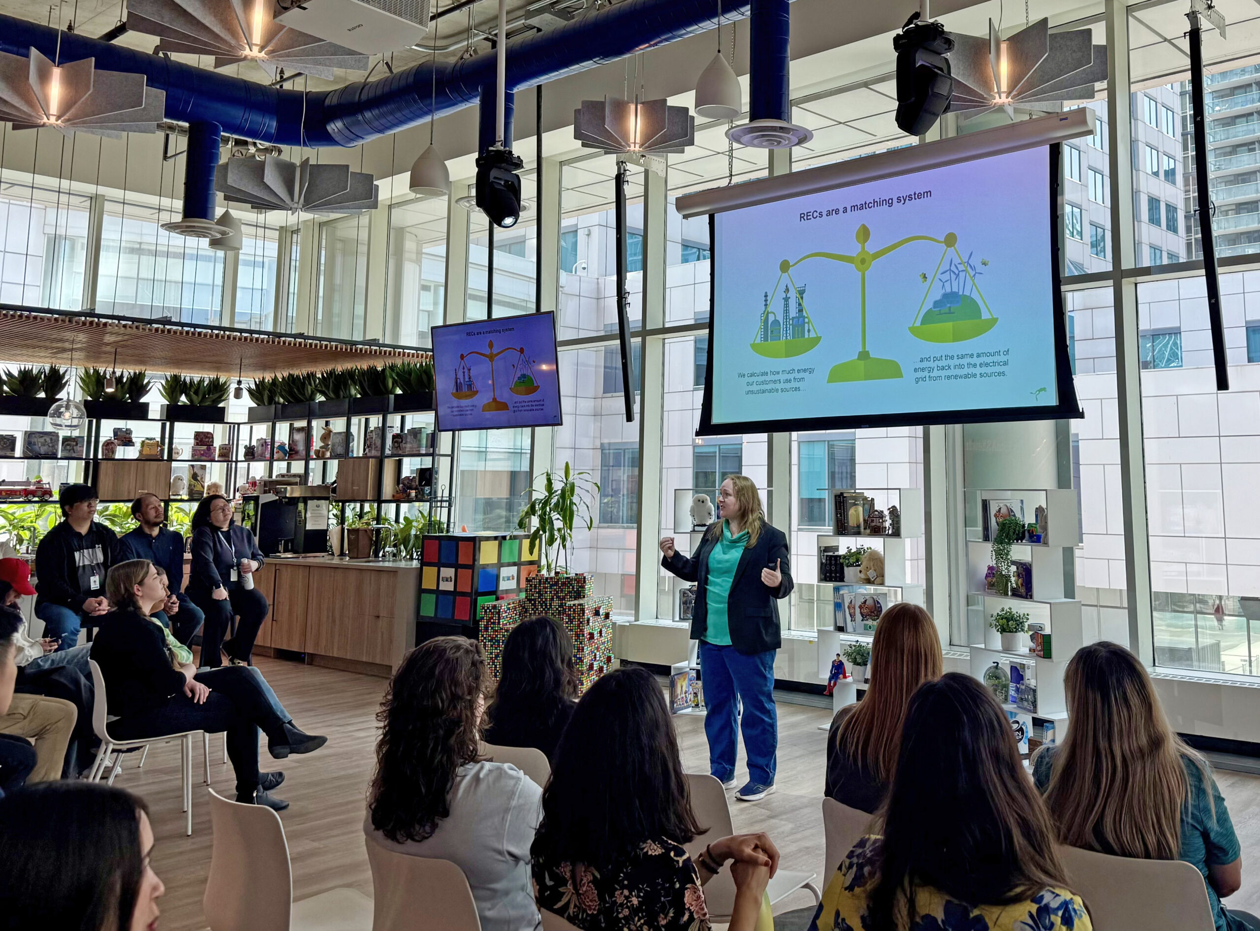 Bullfrog Power staff presenting at Spin Master lunch and learn