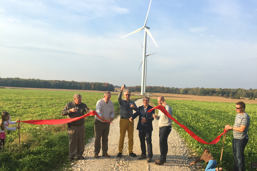 Ribbon cutting for the Gunn’s Hill Wind Farm project in Oxford County